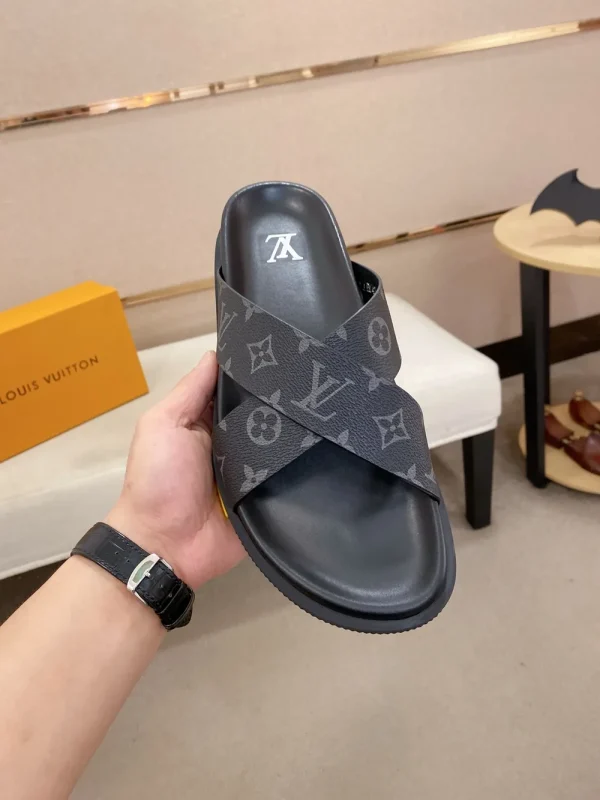 Louis Vuitton Oasis Mule Men's Black Leather Slide