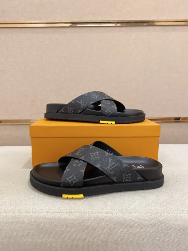 Louis Vuitton Oasis Mule Men's Black Leather Slide