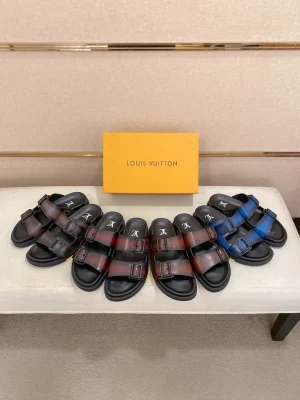 Louis Vuitton Oasis Mule Blue Leather Sandal