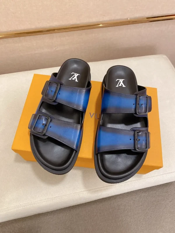 Louis Vuitton Oasis Mule Blue Leather Sandal