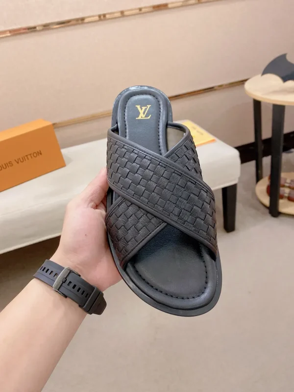 Louis Vuitton Oasis Mule Men's Black Leather Slide