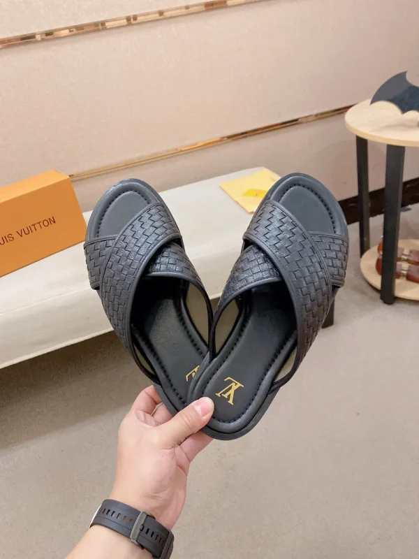 Louis Vuitton Oasis Mule Men's Black Leather Slide