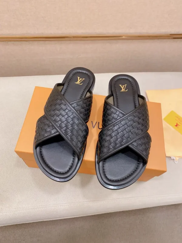 Louis Vuitton Oasis Mule Men's Black Leather Slide
