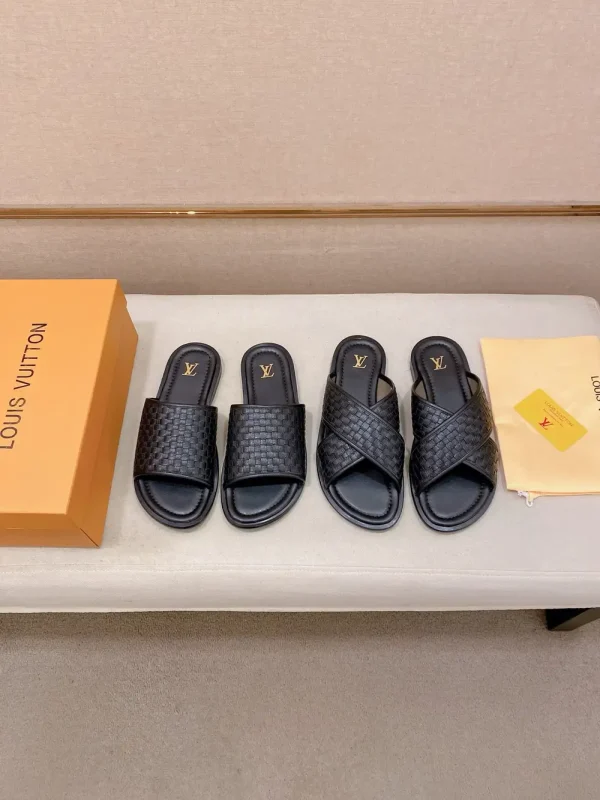 Louis Vuitton Oasis Mule Men's Black Leather Slide