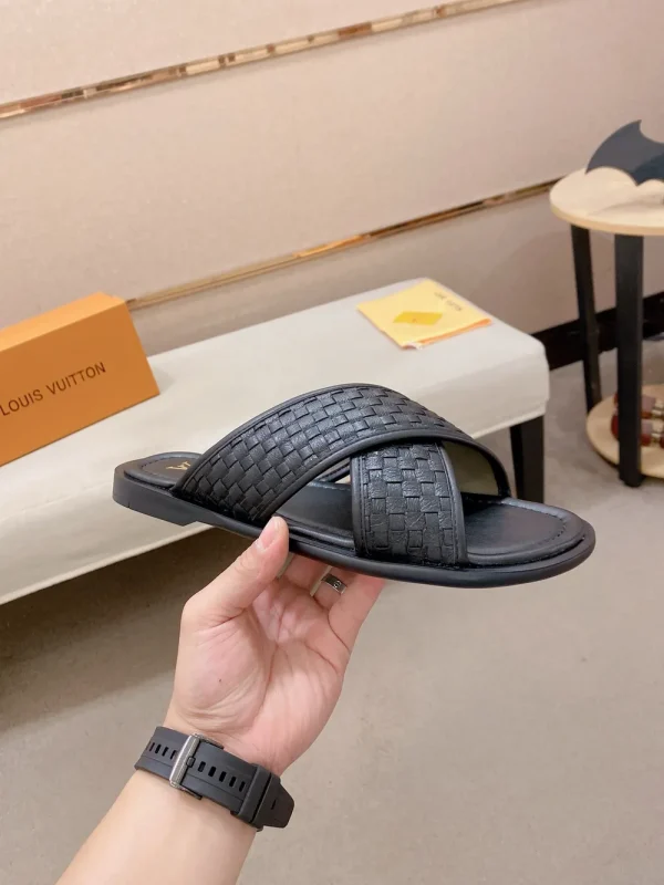 Louis Vuitton Oasis Mule Men's Black Leather Slide