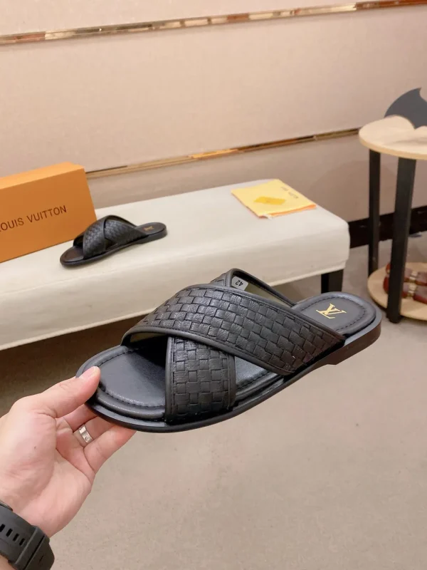 Louis Vuitton Oasis Mule Men's Black Leather Slide