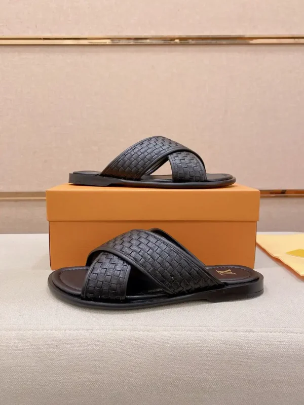 Louis Vuitton Oasis Mule Men's Black Leather Slide