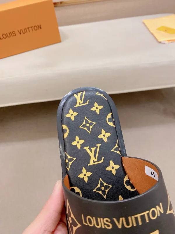 Louis Vuitton Pool Pillow Mule Black Leather Slide