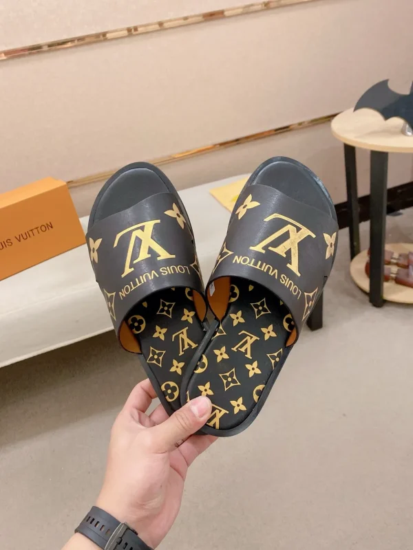 Louis Vuitton Pool Pillow Mule Black Leather Slide