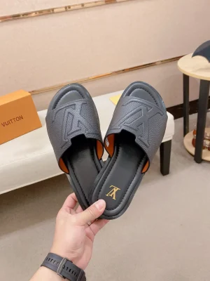 Louis Vuitton Portofino Mule Men's Black Slide - Italian Cra