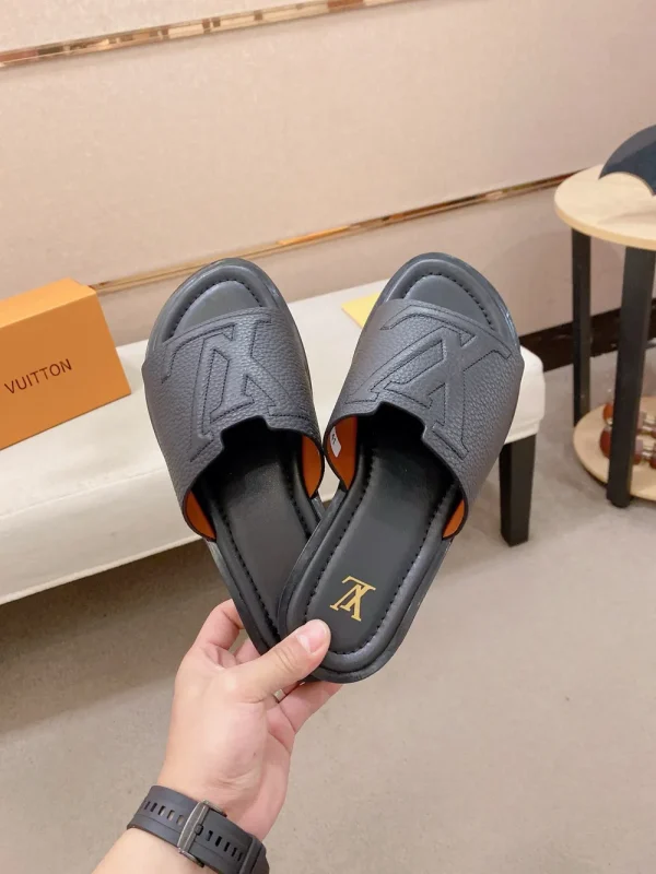 Louis Vuitton Portofino Mule Men's Black Slide - Italian Cra