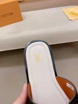 Louis Vuitton Portofino Mule Men's Black Leather Slide