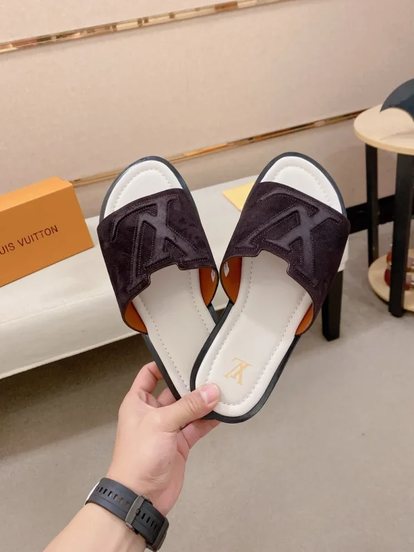 Louis Vuitton Portofino Mule Men's Black Leather Slide