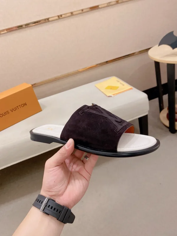 Louis Vuitton Portofino Mule Men's Black Leather Slide