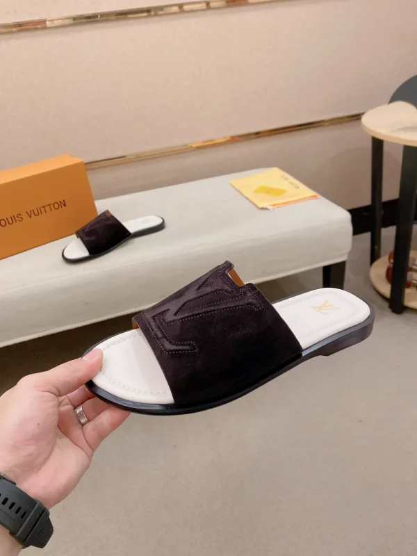 Louis Vuitton Portofino Mule Men's Black Leather Slide