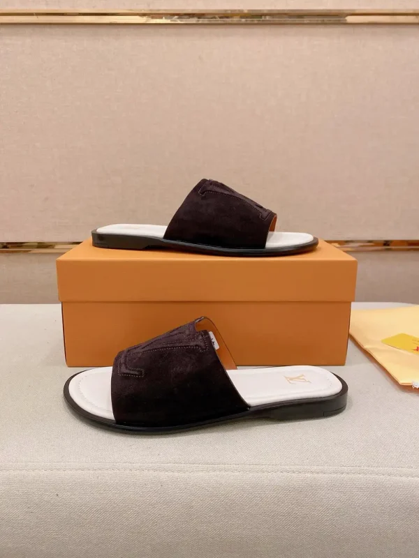 Louis Vuitton Portofino Mule Men's Black Leather Slide