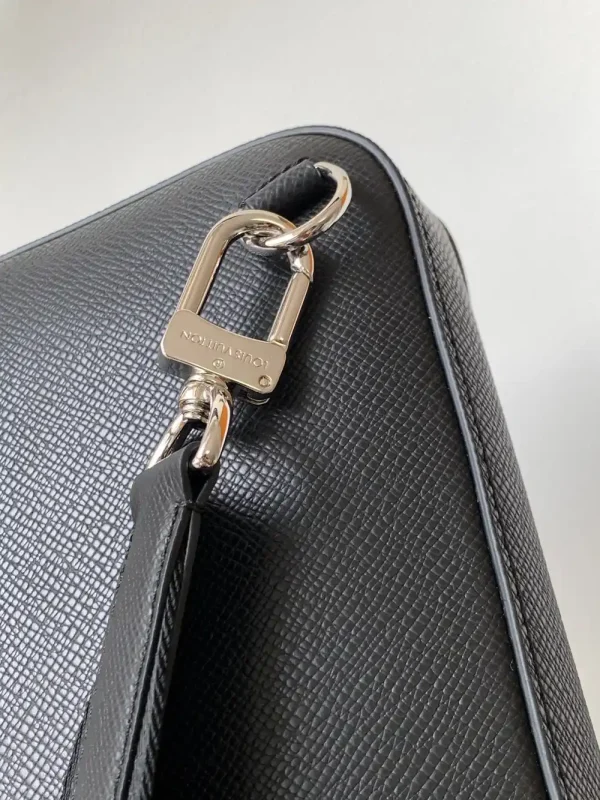 Louis Vuitton Men's Sling Bag Black Taiga Leather