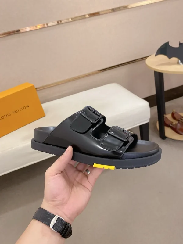 Louis Vuitton Sunset Mule Men's Black Leather Slide