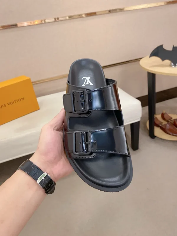 Louis Vuitton Sunset Mule Men's Black Leather Slide