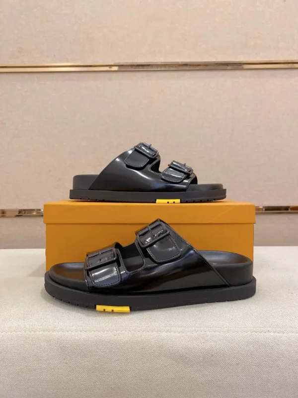 Louis Vuitton Sunset Mule Men's Black Leather Slide