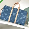 Louis Vuitton Keepall Bandouliere 45 Blue Denim