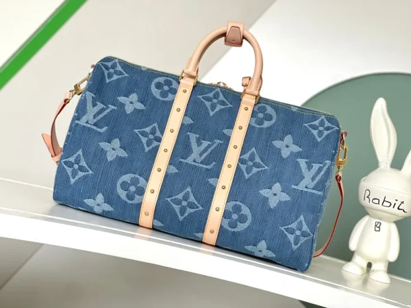 Louis Vuitton Keepall Bandouliere 45 Blue Denim