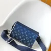 Louis Vuitton Trio Messenger Bag in Navy Leather