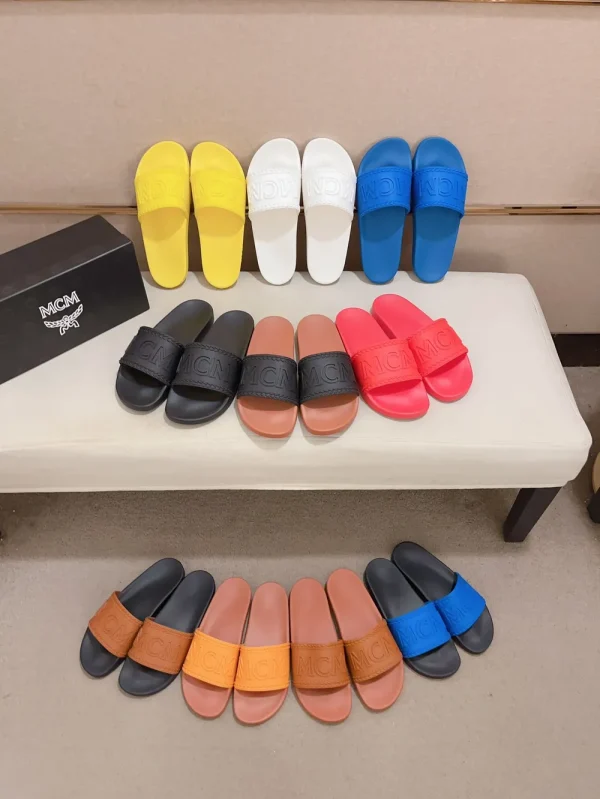 MCM Big Logo Rubber Slides Lightweight Non-Slip