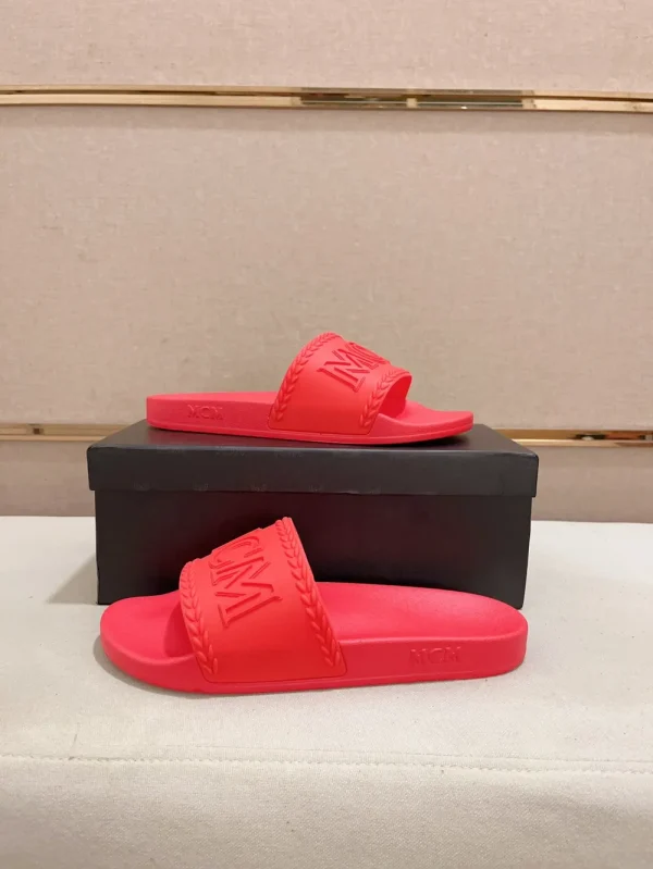 MCM Big Logo Rubber Slides Lightweight Non-Slip