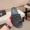 MCM Logo-Embossed Men's Black Rubber Slide
