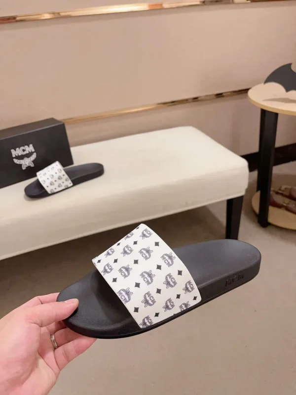 MCM Monogram Print Rubber Slides - Lightweight & Non-Slip