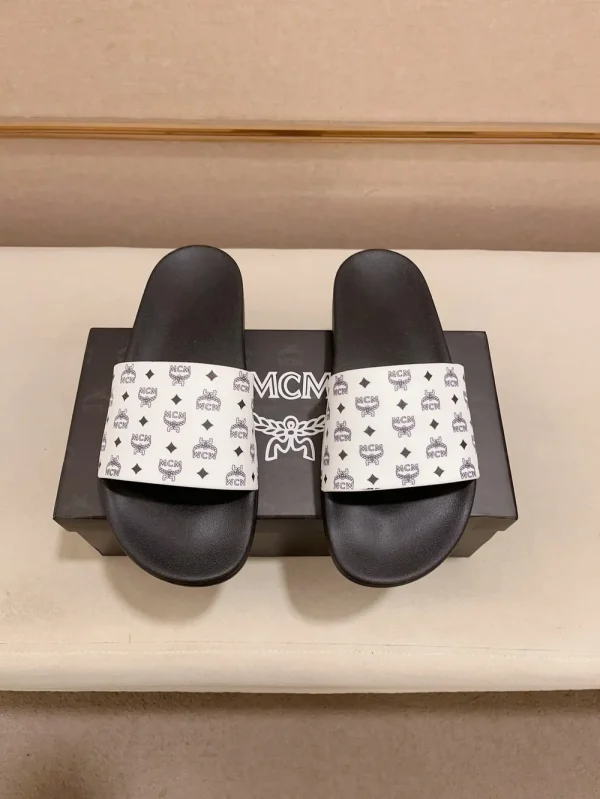 MCM Monogram Print Rubber Slides - Lightweight & Non-Slip