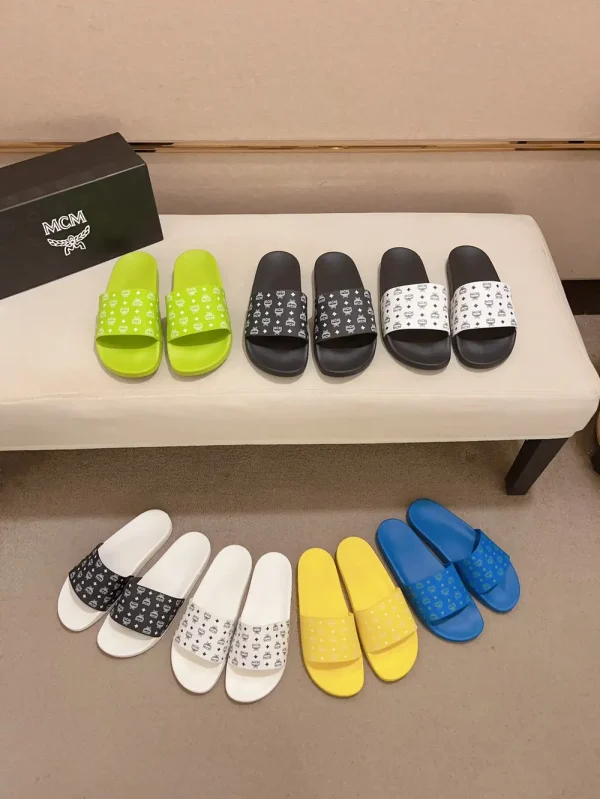 MCM Monogram Print Rubber Slides - Lightweight & Non-Slip