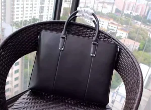 Montblanc Men's Black Leather Briefcase 2026