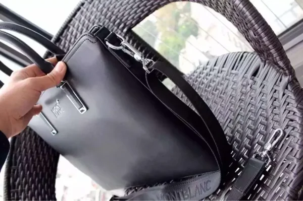 Montblanc Men's Black Leather Briefcase 2026