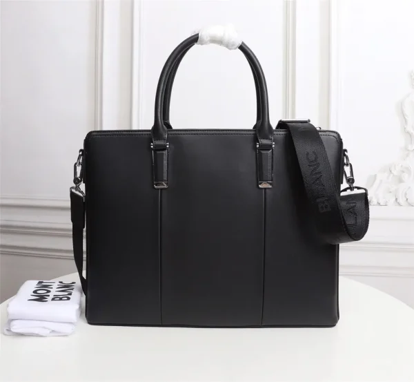 Montblanc Medium Black Leather Briefcase 2026