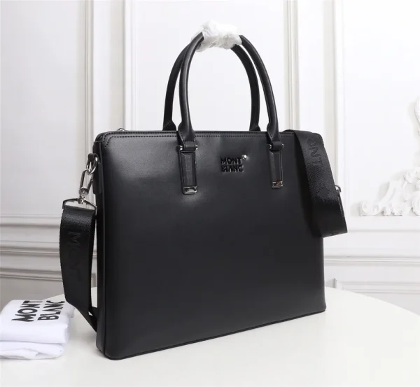 Montblanc Medium Black Leather Briefcase 2026