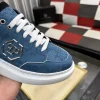 Philipp Plein Men's Blue Leather Sneaker