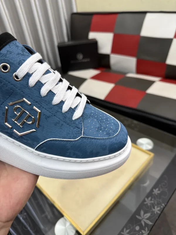Philipp Plein Men's Blue Leather Sneaker