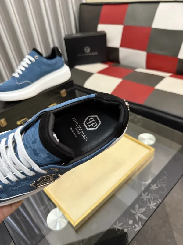 Philipp Plein Men's Blue Leather Sneaker