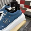 Philipp Plein Men's Blue Leather Sneaker
