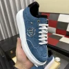 Philipp Plein Men's Blue Leather Sneaker