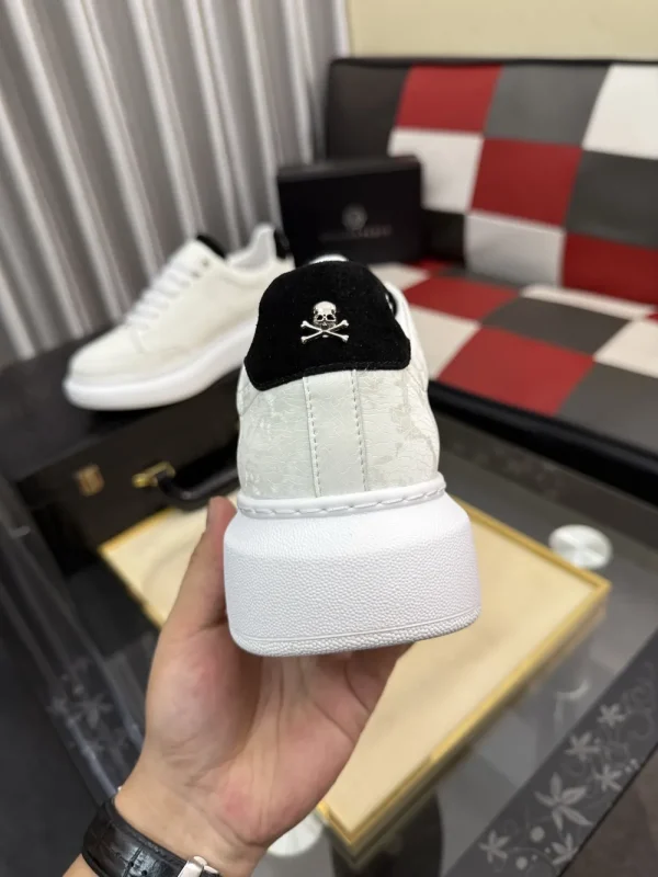 Philipp Plein Hexagon Men's Leather Sneaker - White