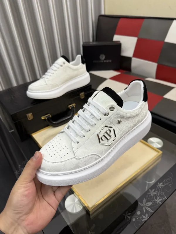 Philipp Plein Hexagon Men's Leather Sneaker - White