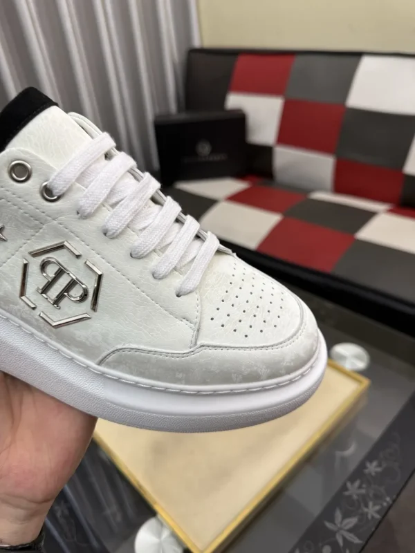 Philipp Plein Hexagon Men's Leather Sneaker - White