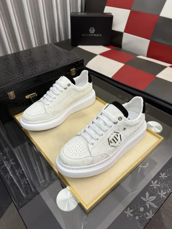 Philipp Plein Hexagon Men's Leather Sneaker - White