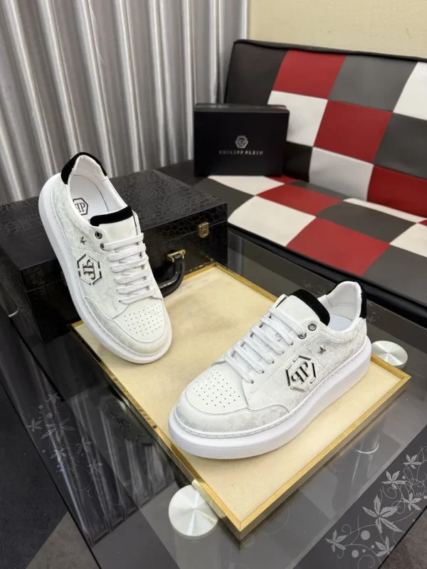 Philipp Plein Hexagon Men's Leather Sneaker - White