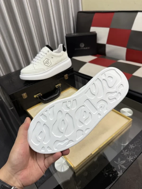 Philipp Plein Hexagon Men's Leather Sneaker - White