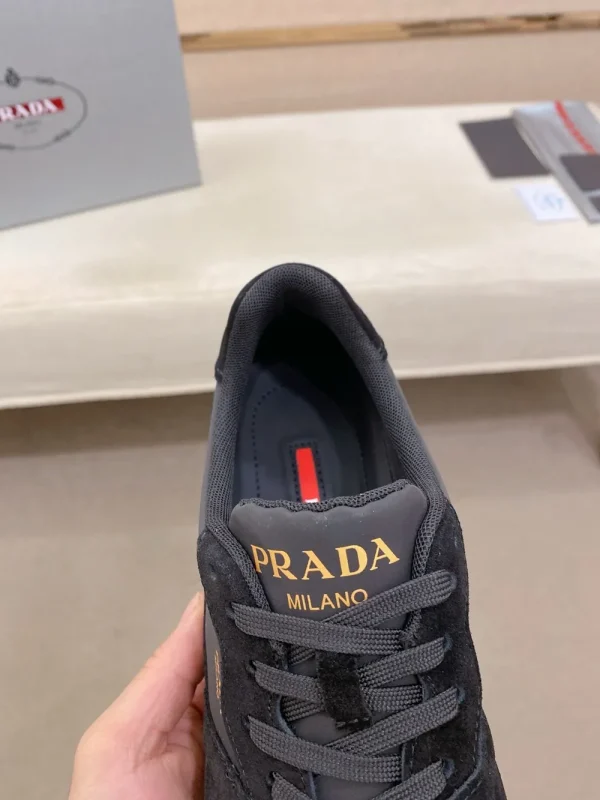 Prada Downtown Men's Black Leather Sneakers