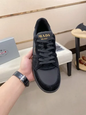 Prada Downtown Men's Black Leather Sneakers